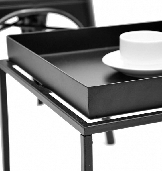 Masuta cafea neagra Chandra metal, 60x60 cm, stil industrial, GT-252L.BLACK - King [2]