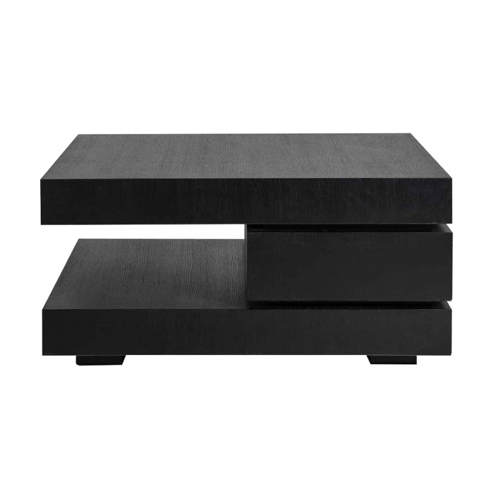 Masuta cafea neagra patrata Kelda premium, 90x90 cm, din furnir stejar, 6505 BLACK - Richmond Interiors [4]