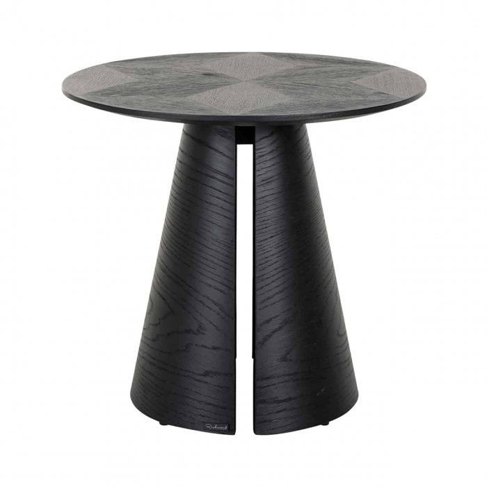 Masuta cafea premium neagra stejar Dargo  Ø58,5 cm, forma rotunda, 7552 - Richmond Interiors [2]