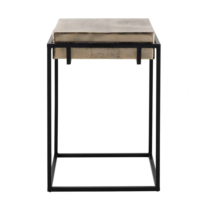 Masuta cafea premium Rami 42x42 cm blat aluminiu auriu sampanie, baza metal, 825035 - Richmond Interiors [3]