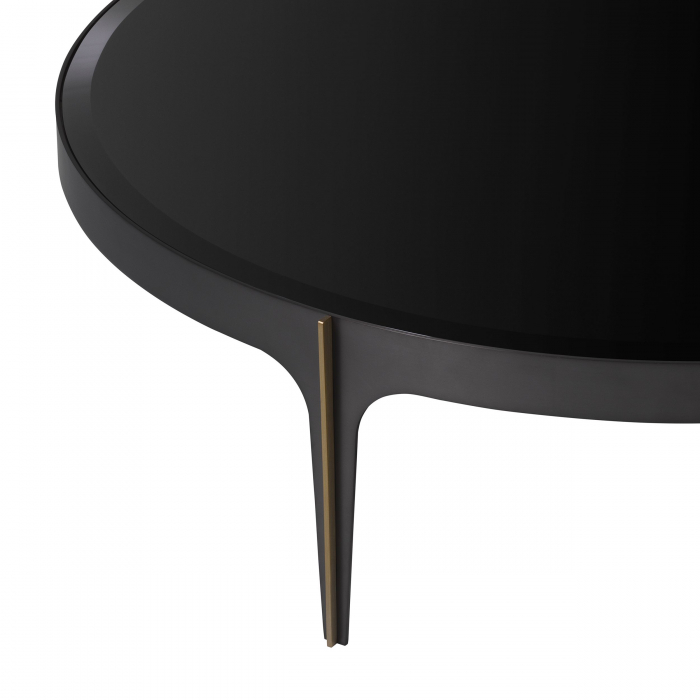 Masuta cafea rotunda sticla neagra/oglinda Artemisa L Ø124 cm, design lux | Eichholtz - 116139 [4]