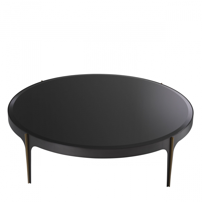 Masuta cafea rotunda sticla neagra/oglinda Artemisa L Ø124 cm, design lux | Eichholtz - 116139 [5]