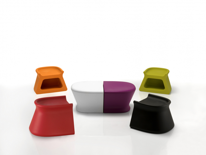 Masuta cafea/taburet exterior iluminare LED Pal 60x53x40 cm, rasina din polietilena, design modern, 51006 - Vondom [20]