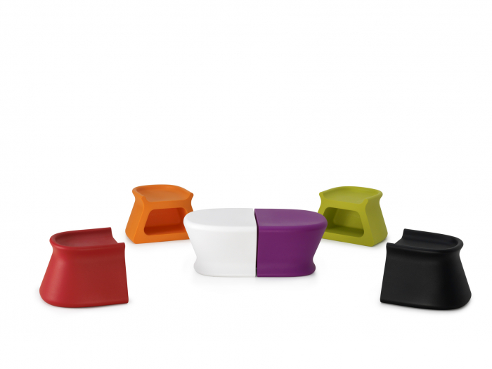 Masuta cafea/taburet exterior iluminare LED Pal 60x53x40 cm, rasina din polietilena, design modern, 51006 - Vondom [14]