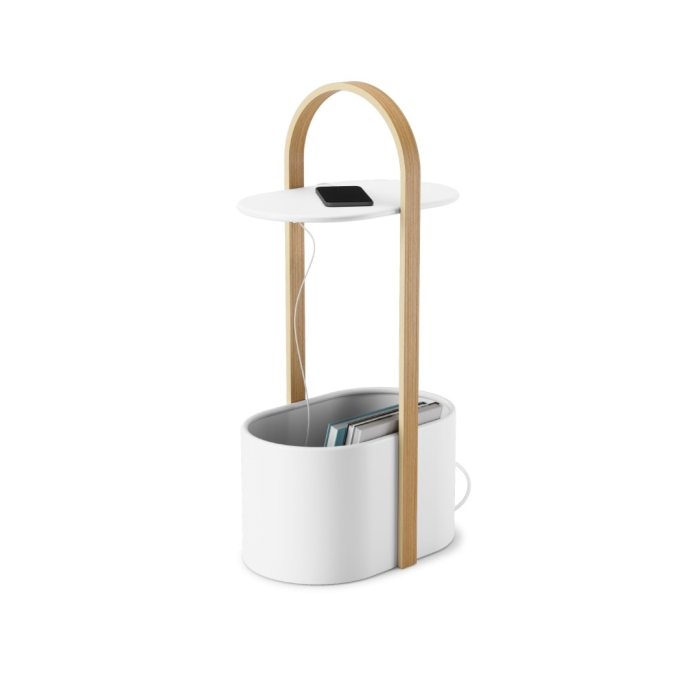 Măsuță de Cafea Bellwood 24x35x69 cm, Metal și Lemn Alb Natural - Umbra [2]