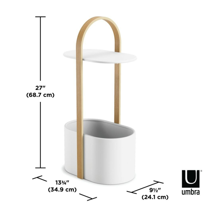 Măsuță de Cafea Bellwood 24x35x69 cm, Metal și Lemn Alb Natural - Umbra [6]