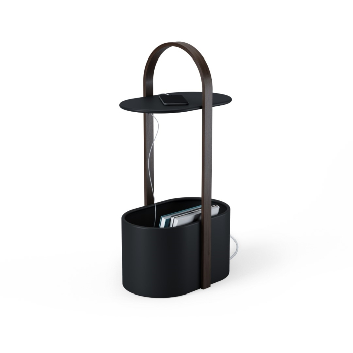 Măsuță de Cafea Bellwood 35x24x69 cm, Metal și Lemn Negru Nuc - Umbra [2]