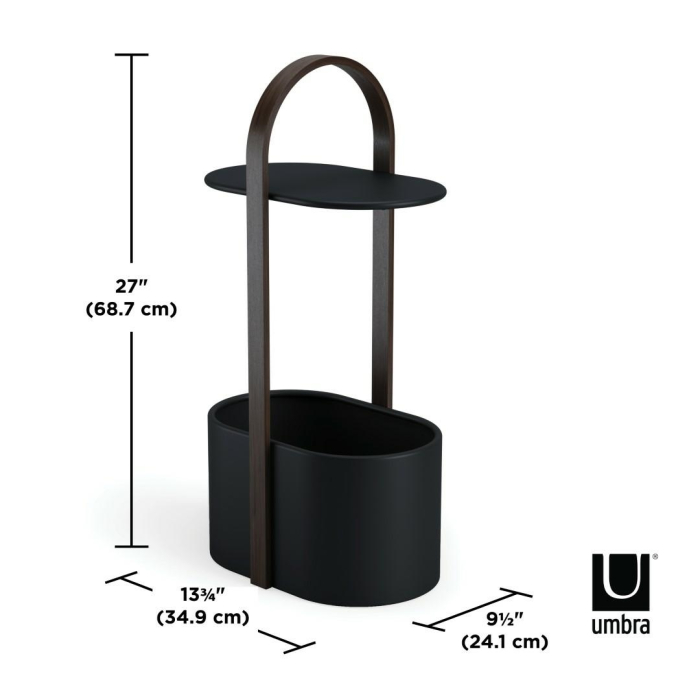 Măsuță de Cafea Bellwood 35x24x69 cm, Metal și Lemn Negru Nuc - Umbra [6]