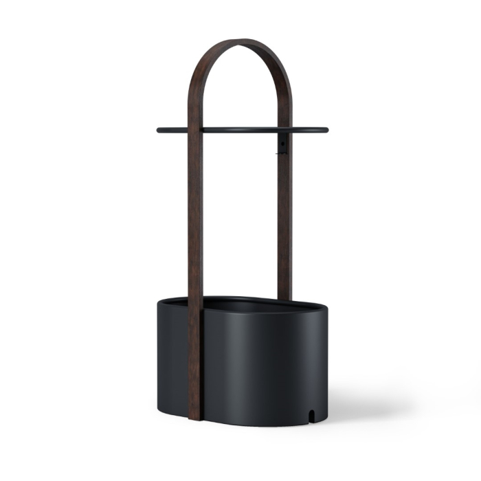 Măsuță de Cafea Bellwood 35x24x69 cm, Metal și Lemn Negru Nuc - Umbra [3]