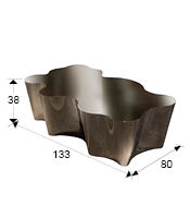 Masuta de cafea crom lux Punto, 135x80 cm, din otel inoxidabil, forma neregulata, 275836 - Schuller [3]