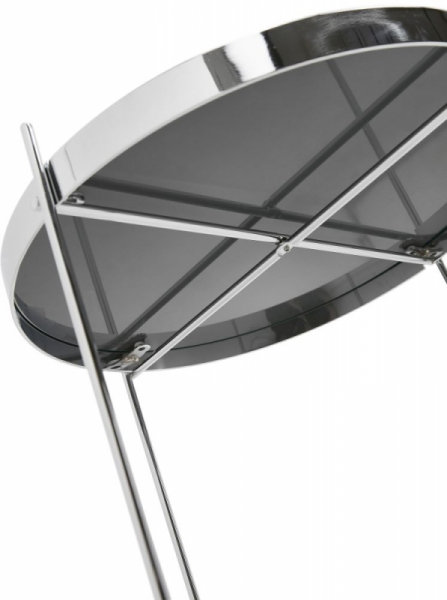 Masuta cafea rotunda oglinda Arvo 40 cm, design modern, piciore metal crom, CT00510CH - Kokoon [7]