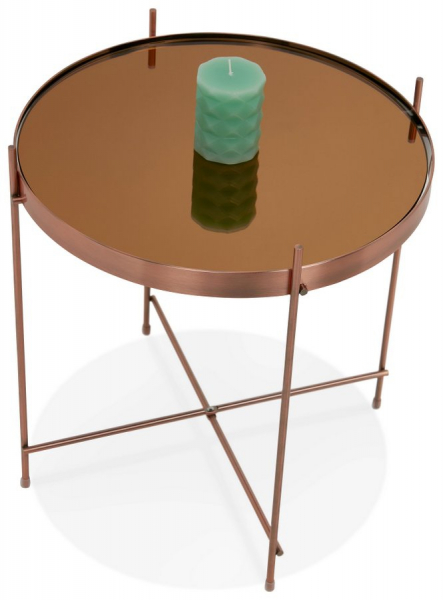 Masuta cafea rotunda cupru oglinda Arvo 40 cm, design modern, CT00490CO - Kokoon [5]