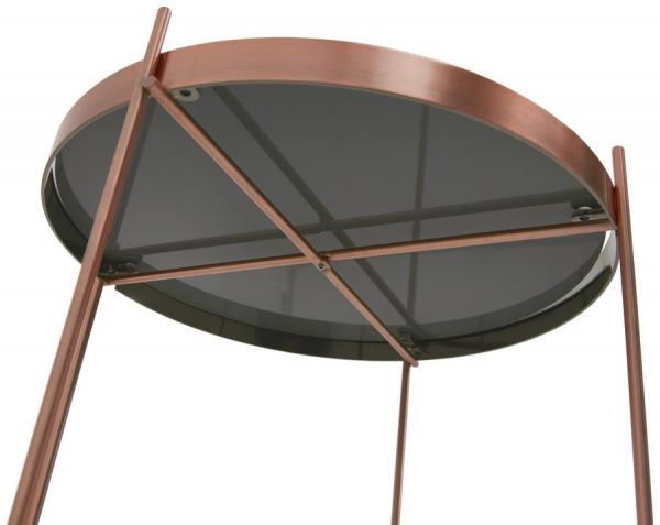 Masuta cafea rotunda cupru oglinda Arvo 40 cm, design modern, CT00490CO - Kokoon [4]