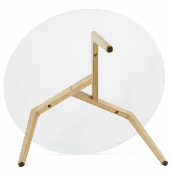 Masuta de cafea design LILY 90x90 cm stejar masiv / sticla securizata, CT00390CL - Kokoon [13]