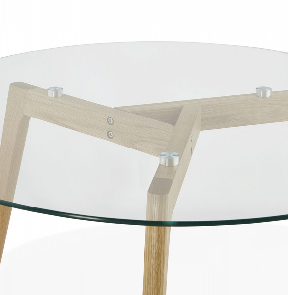 Masuta de cafea design LILY 90x90 cm stejar masiv / sticla securizata, CT00390CL - Kokoon [8]