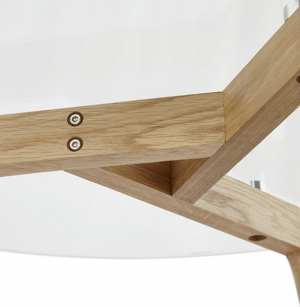 Masuta de cafea design LILY 90x90 cm stejar masiv / sticla securizata, CT00390CL - Kokoon [10]