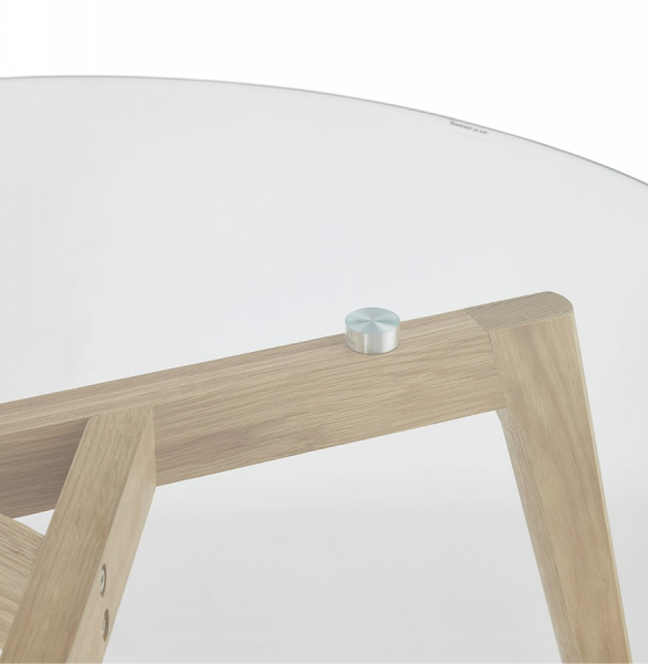 Masuta de cafea design LILY 90x90 cm stejar masiv / sticla securizata, CT00390CL - Kokoon [6]