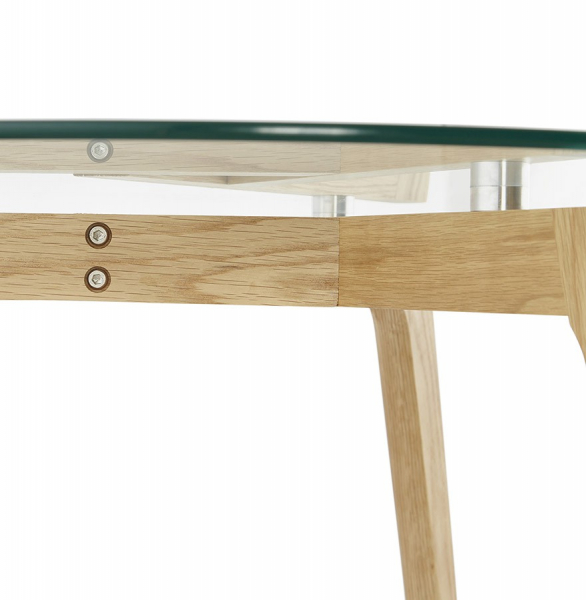 Masuta de cafea design LILY 90x90 cm stejar masiv / sticla securizata, CT00390CL - Kokoon [9]