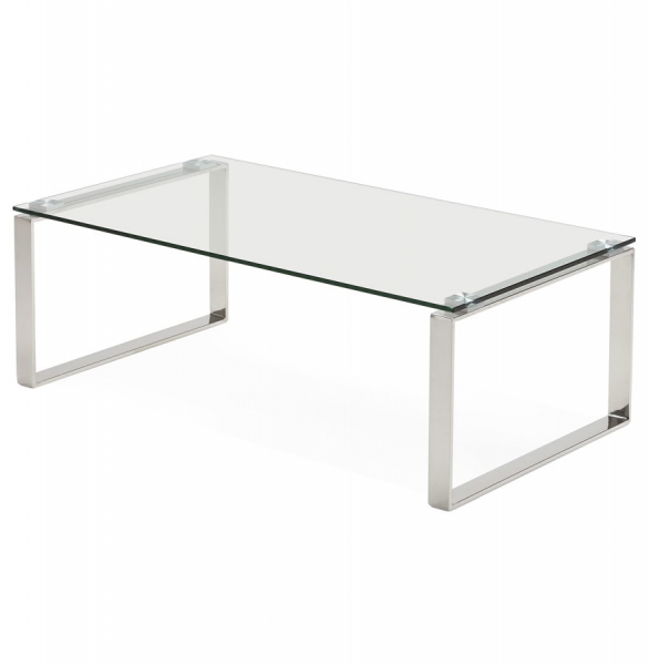 Masuta de cafea design MINNESOTA 110x60 cm otel cromat / sticla securizata, CT00460CL - Kokoon [4]
