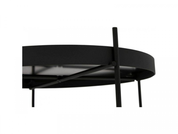 Masuta cafea rotunda neagra Arvo 40 cm blat oglinda, picioare negre metal, CT00500BL - Kokoon [2]