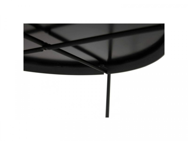 Masuta cafea rotunda neagra Arvo 40 cm blat oglinda, picioare negre metal, CT00500BL - Kokoon [3]