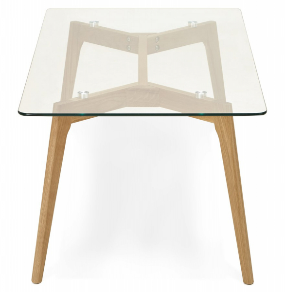 Masuta de cafea design SCARA 120x60 cm stejar masiv / sticla securizata, CT00410CL - Kokoon [3]