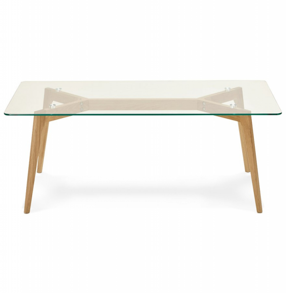 Masuta de cafea design SCARA 120x60 cm stejar masiv / sticla securizata, CT00410CL - Kokoon [2]