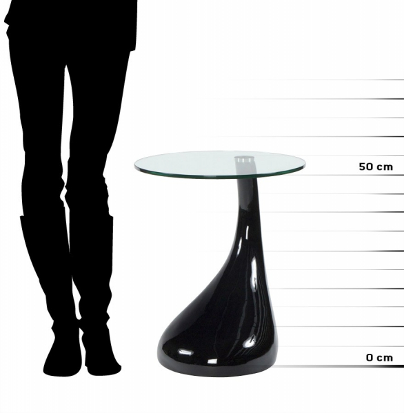 Masuta de cafea design TEAR negru lucios / fibra de sticla, CT00100BL - Kokoon [7]