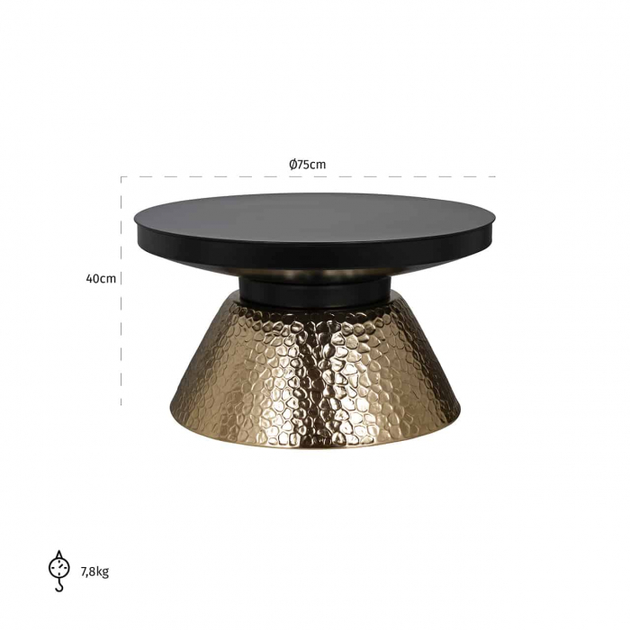 Măsuță de cafea Freddie (negru/aur), 825163 - Richmond Interiors [2]