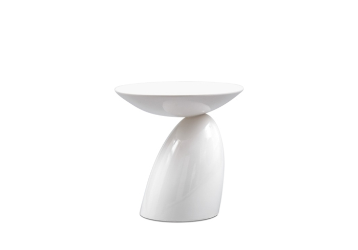 Măsuță de Cafea Fungo 60x60x58 cm, Fibră de Sticlă Alb Luciu - King Home [4]