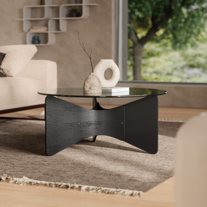 Măsuță de Cafea Madera 84x84x38 cm, Negru - Umbra [4]