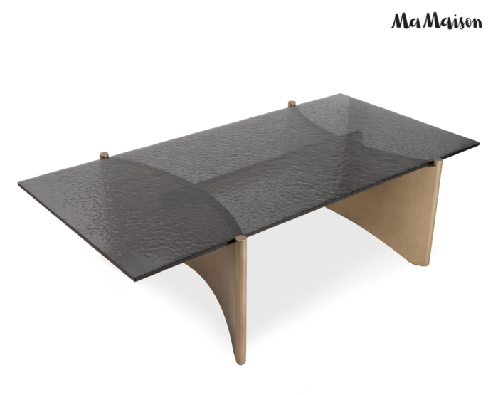 Măsuță de Cafea Manta 130x70x38 cm, Negru Auriu - MaMaison [2]