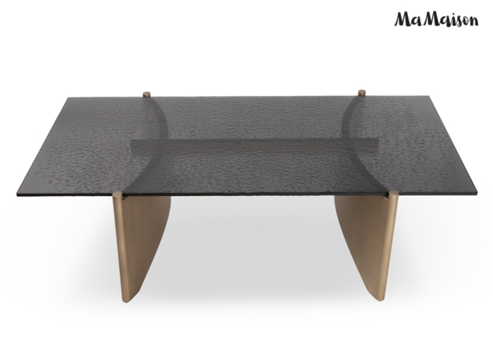 Măsuță de Cafea Manta 130x70x38 cm, Negru Auriu - MaMaison [4]