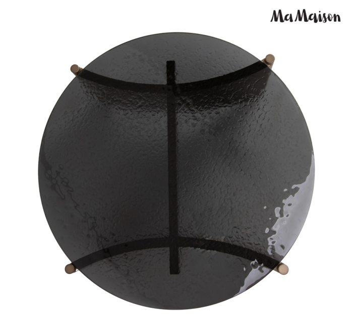 Măsuță de Cafea Manta 80x80x38 cm, Negru, Auriu - MaMaison [5]