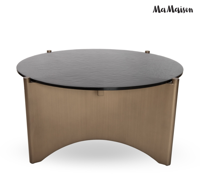 Măsuță de Cafea Manta 80x80x38 cm, Negru, Auriu - MaMaison [3]