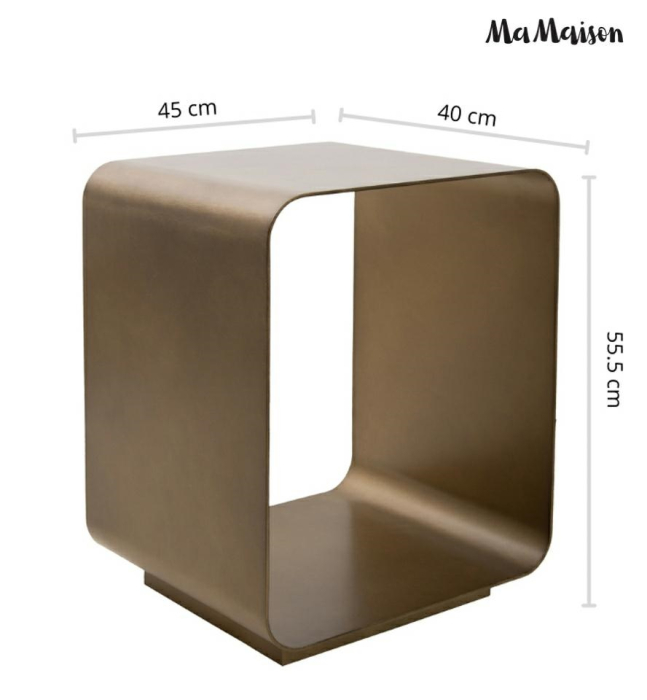 Măsuță de Cafea Noura 45x40x55,5 cm, Metal Aur Îmbătrânit Finisaj Nobil - MaMaison [11]