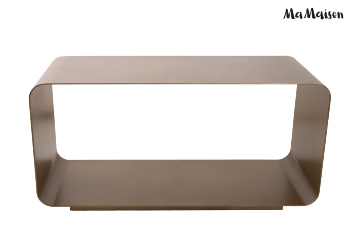 Măsuță de Cafea Noura 90x40x45,5 cm, Metal Auriu Structură Periată - MaMaison [2]