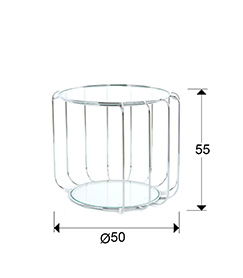 Masuta de cafea rotunda transparenta Pasha, ø 50 cm, otel inoxidabil, blat din sticla, 296243 - Schuller [4]