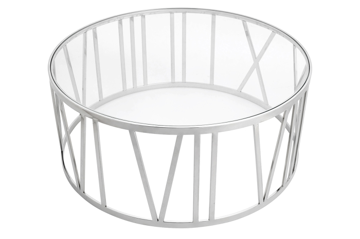Măsuță de Cafea Time Roman 105x105x45 cm, Oțel Lustruit - King Home [2]