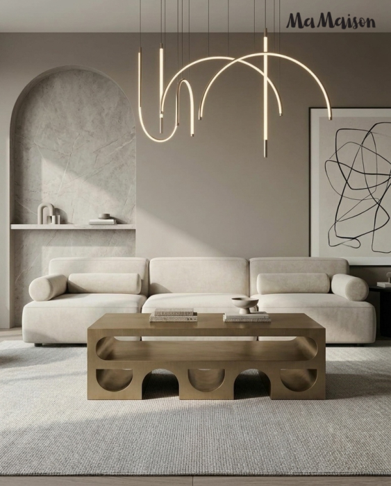 Măsuță de Cafea Vector 130x80x42,5 cm, Metal Aur Periat - MaMaison [8]