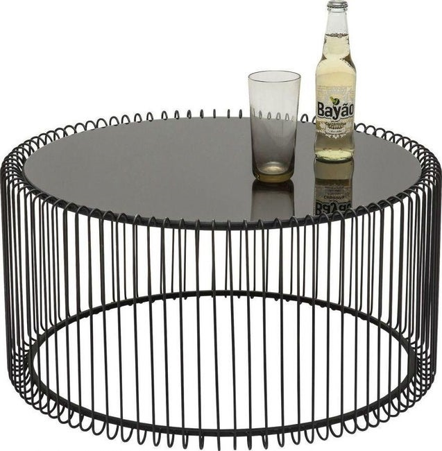 Măsuță de Cafea Wire, Sticlă și Fontă Negru - Kare Design [8]
