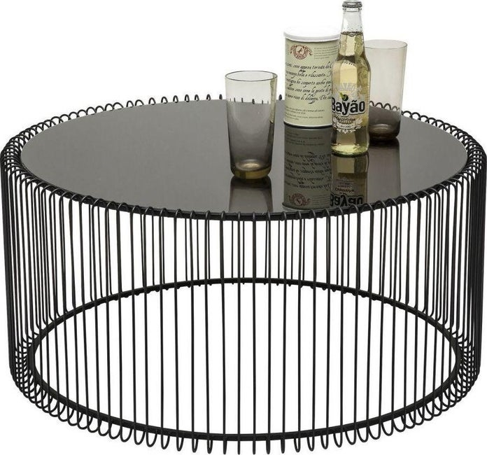 Măsuță de Cafea Wire, Sticlă și Fontă Negru - Kare Design [9]