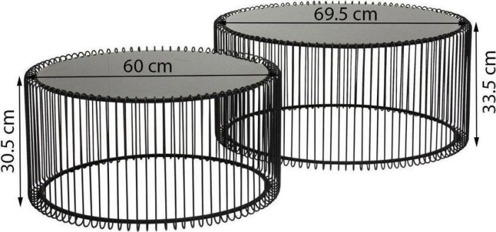 Măsuță de Cafea Wire, Sticlă și Fontă Negru - Kare Design [7]