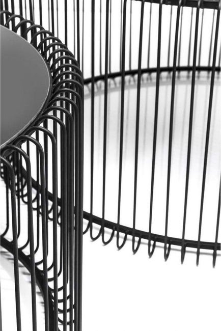 Măsuță de Cafea Wire, Sticlă și Fontă Negru - Kare Design [5]