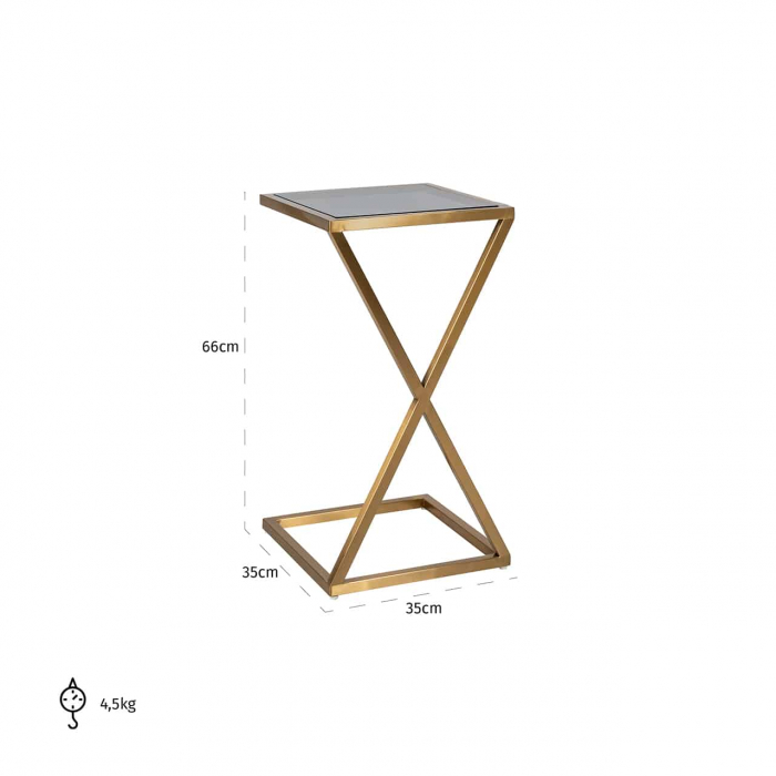 Măsuță de canapea Paramount aurie (Brushed Gold), 9438 - Richmond Interiors [4]
