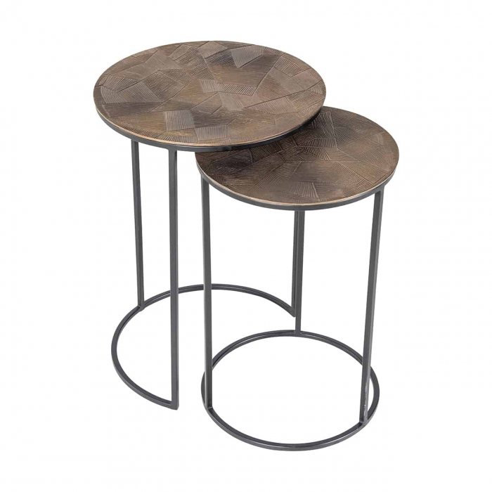 Măsuță de capăt Tulum set de 2 (Brushed Gold), 825193 - Richmond Interiors [2]