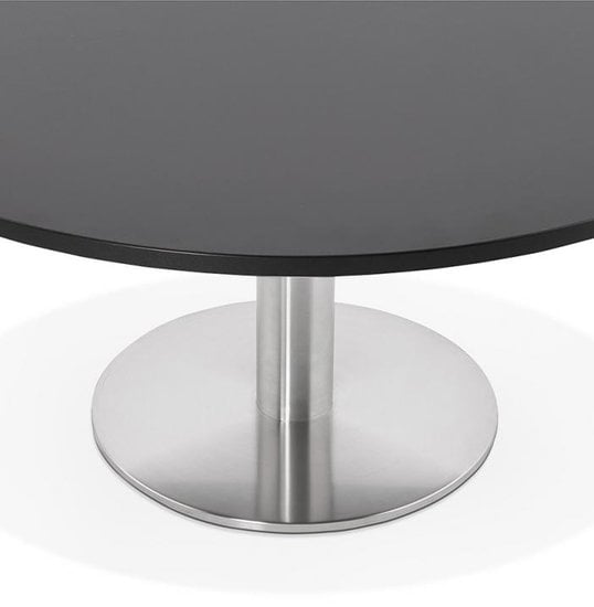 Masa cafea rotunda neagra Tyra 90 cm, picior central otel talpa subtire, CT00560BL - Kokoon [5]