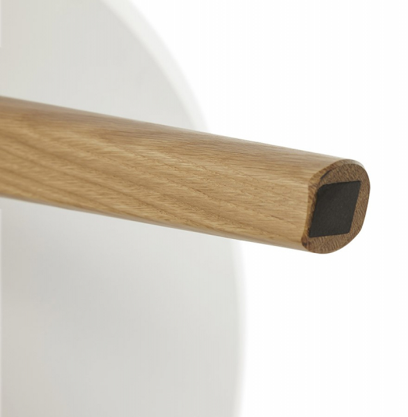 Masuta de design rotunda KINGSTON 90x90 cm blat MDF alb / stejar masiv, CT00400WH - Kokoon [9]