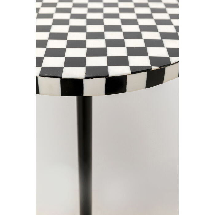 Măsuță Domero Chess 25x25x50 cm, Oțel Vopsit Prin Pulbere și Plăci MDF Acoperite cu Rășină Poliesterică Alb, Negru - Kare Design [3]