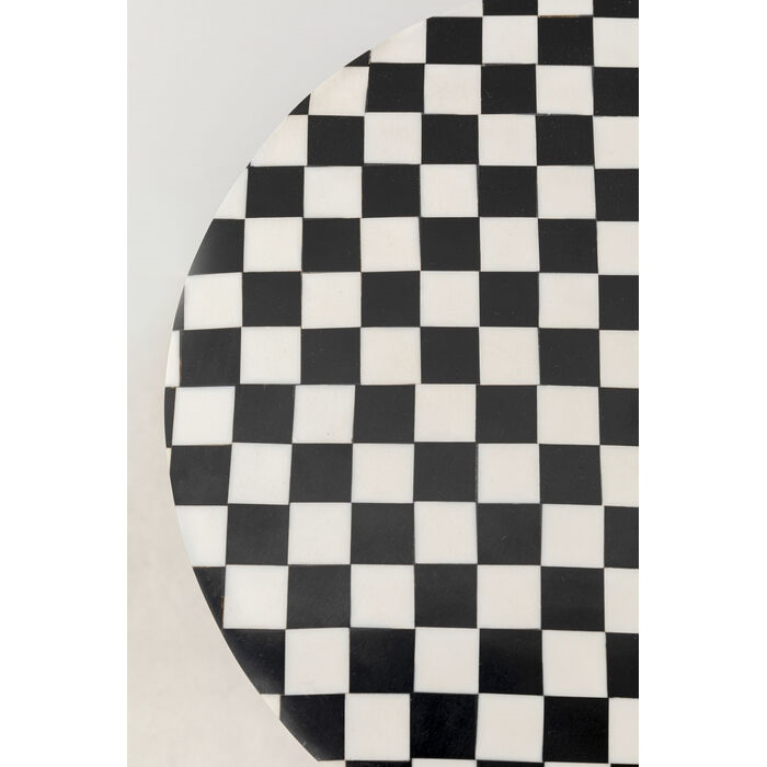 Măsuță Domero Chess 25x25x50 cm, Oțel Vopsit Prin Pulbere și Plăci MDF Acoperite cu Rășină Poliesterică Alb, Negru - Kare Design [2]